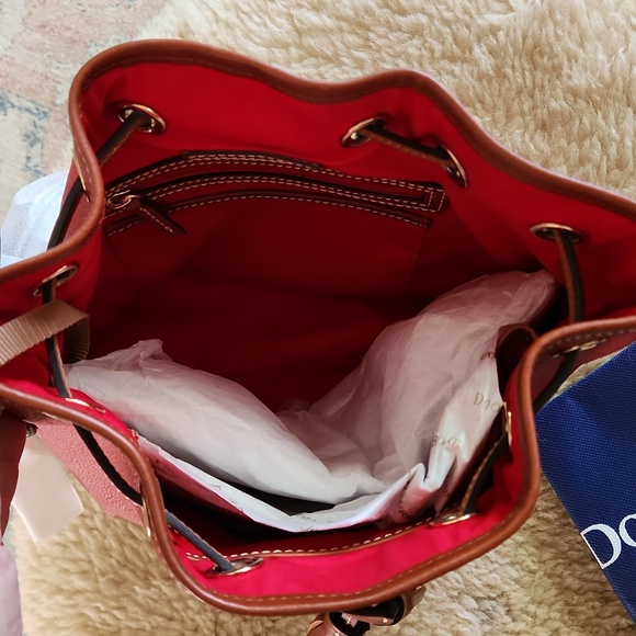 NWT Dooney & Bourke Red Pebbled Leather Aimee Drawstring Crossbody Bag ❤️ - Picture 9 of 16